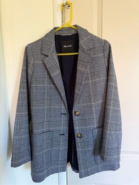 Madewell Women’s Plaid Blazer in Gray size M